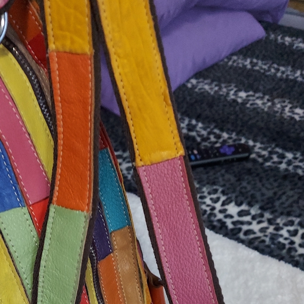 Multicolor Patchwork Shoulder Bag - image 8